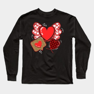 Valentines Day Shirts Hearts Love Leopard Plaid Gift Long Sleeve T-Shirt